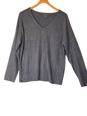 Barefoot Dreams Cozychic Lite Knit Pullover Size MP ( Petite) Gray Lounge Casual